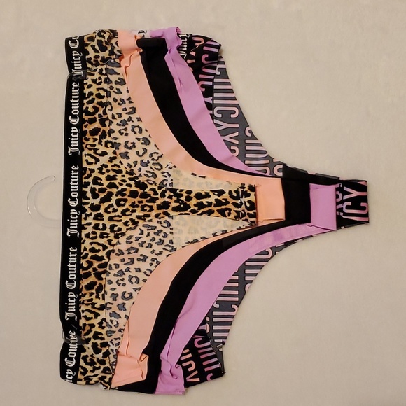 Juicy Couture Thong Panties 5 Pack Set - Picture 3 of 9